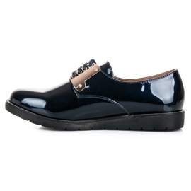 Best Shoes Pohodlné lakované boty modrý 4
