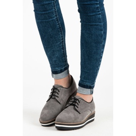 Ch. Creation Semišové boty na šněrování šedá 1