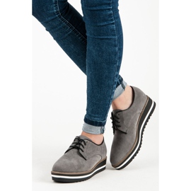 Ch. Creation Semišové boty na šněrování šedá 2