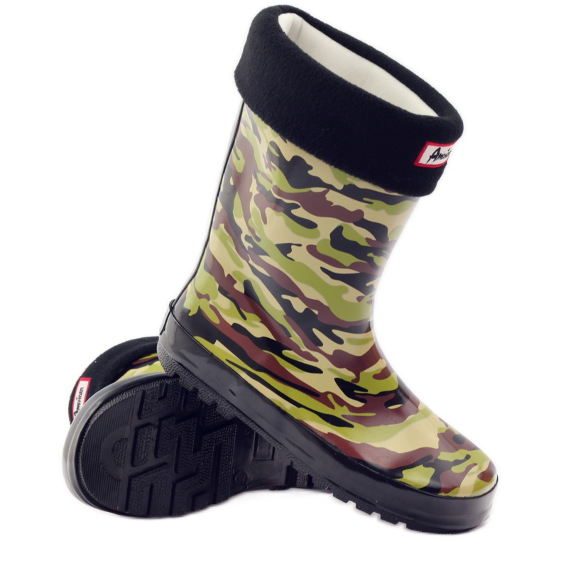 American Club Galoše ponožka + americká camo vložka zelený hnědý černý 3