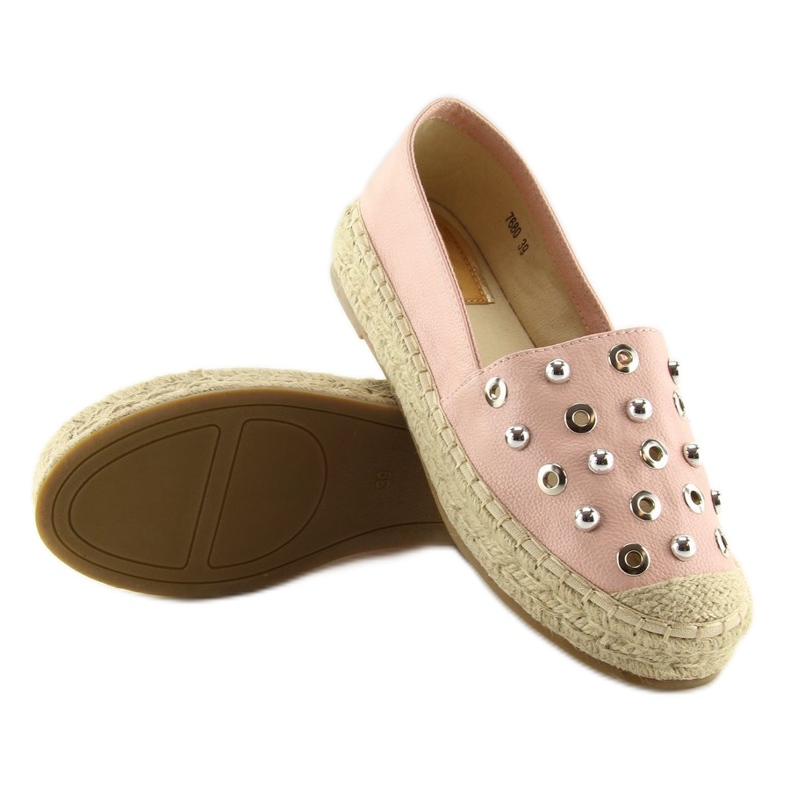 Růžové espadrilky pro ženy 7680 Pink růžový 2