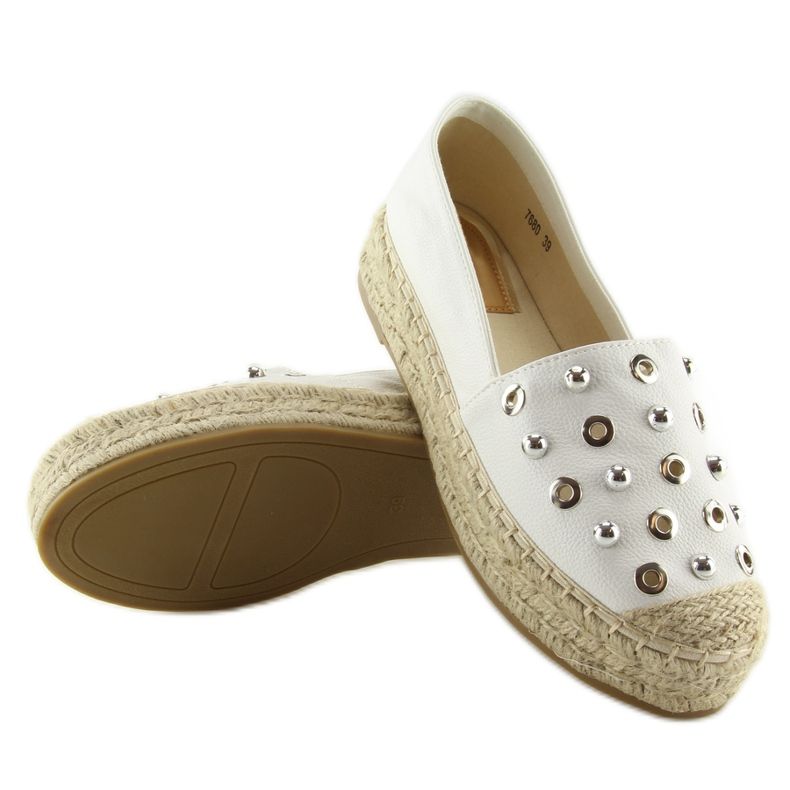 Bílé espadrilky bílé 7680 bílé bílý 2