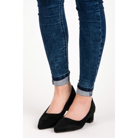 Best Shoes Semišové lodičky na nízkém podpatku černý 2