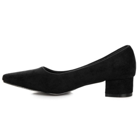 Best Shoes Semišové lodičky na nízkém podpatku černá 1