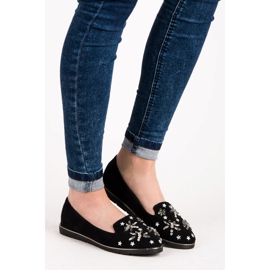 Fama Semišové pány s ozdobami černý 1