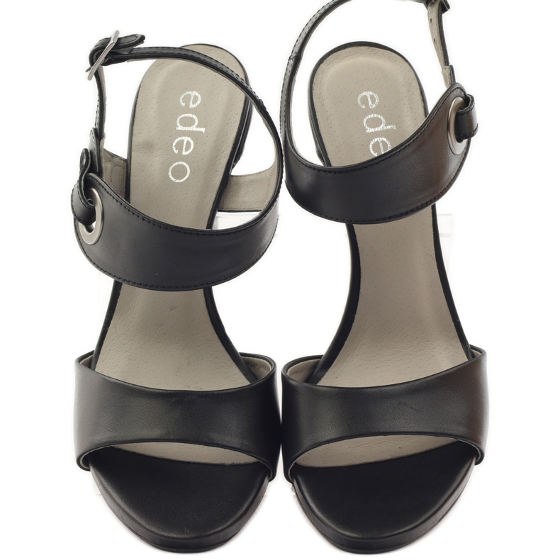 Kožené sandály na podpatku Edeo 3208 černá 4 Kožené sandály na podpatku Edeo 3208 černá 4