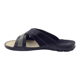 Pánské kožené pantofle Naszbut 055, tmavě modrá modrý 2