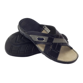 Pánské kožené pantofle Naszbut 055, tmavě modrá modrý 3