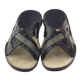 Pánské kožené pantofle Naszbut 055, tmavě modrá modrý 4