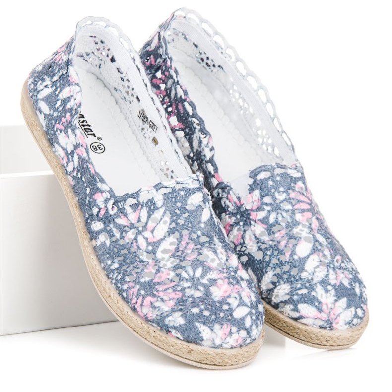 Seastar Espadrilky v boho stylu modrý růžový 2