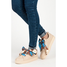 Tenisky zavázané stuhou VICES béžový 2