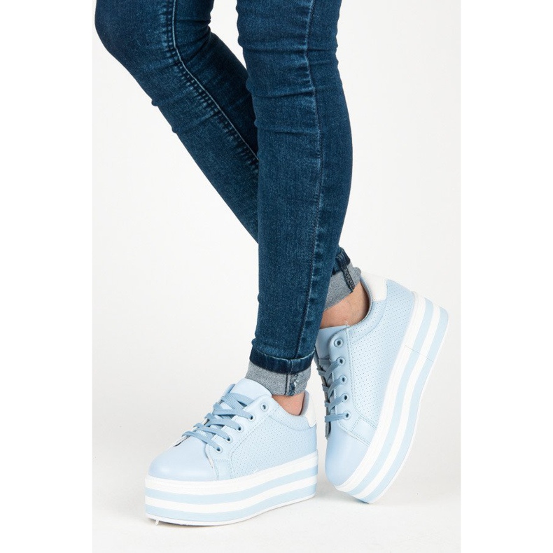 Seastar Šněrovací tenisky na platformě modrý 2