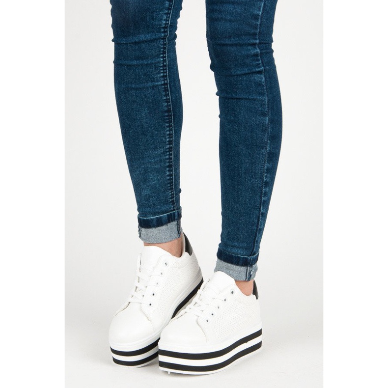 Seastar Šněrovací tenisky na platformě bílý 1