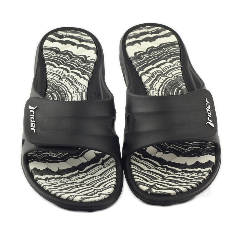 Rider 82213 bazénové pantofle na suchý zip černé bílý černý 4