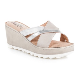 Kylie Pantofle na klínku hnědý šedá 1