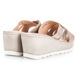 Kylie Pantofle na klínku hnědý 2