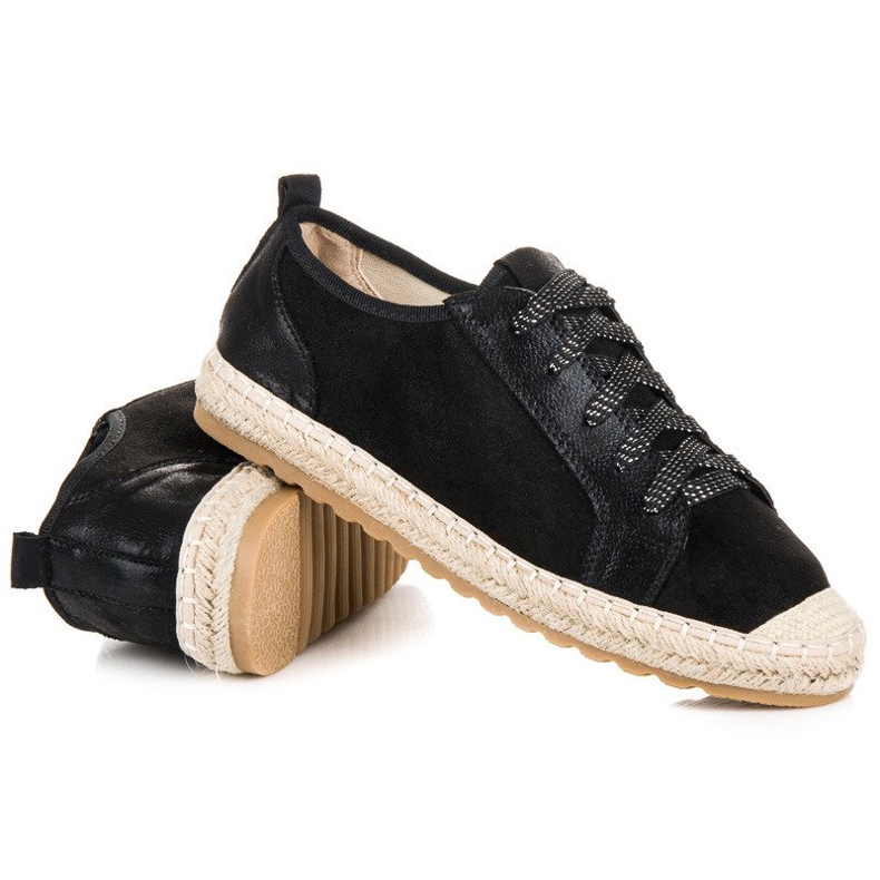 Seastar Šněrovací semišové espadrilky černý 1