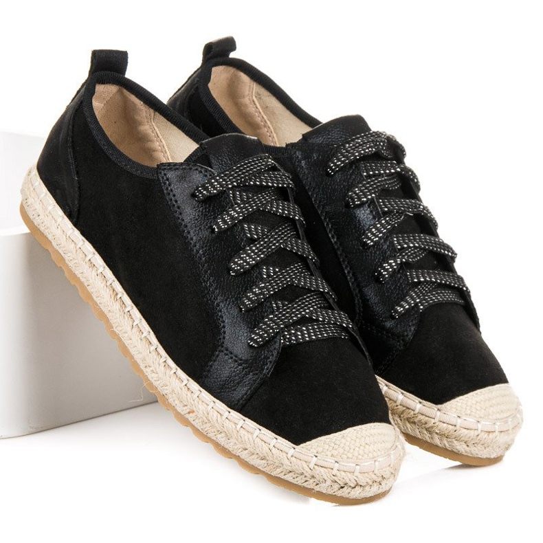 Seastar Šněrovací semišové espadrilky černý 2