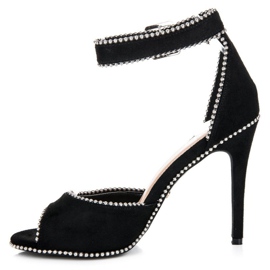 Seastar Semišové sandály na vysokém podpatku černá 1