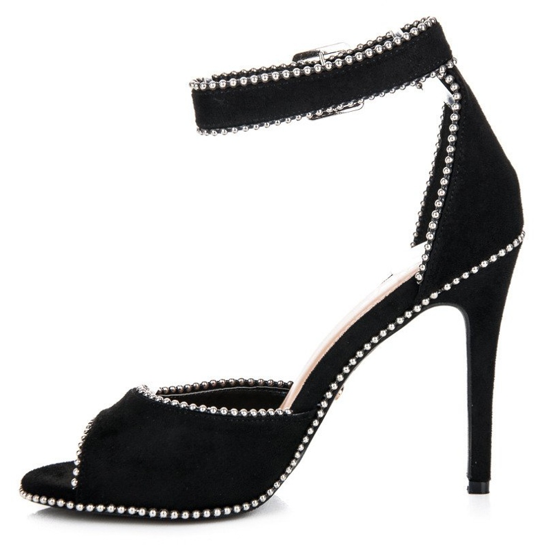 Seastar Semišové sandály na vysokém podpatku černá 1