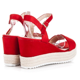 Seastar Klínové espadrilkové sandály červený 2