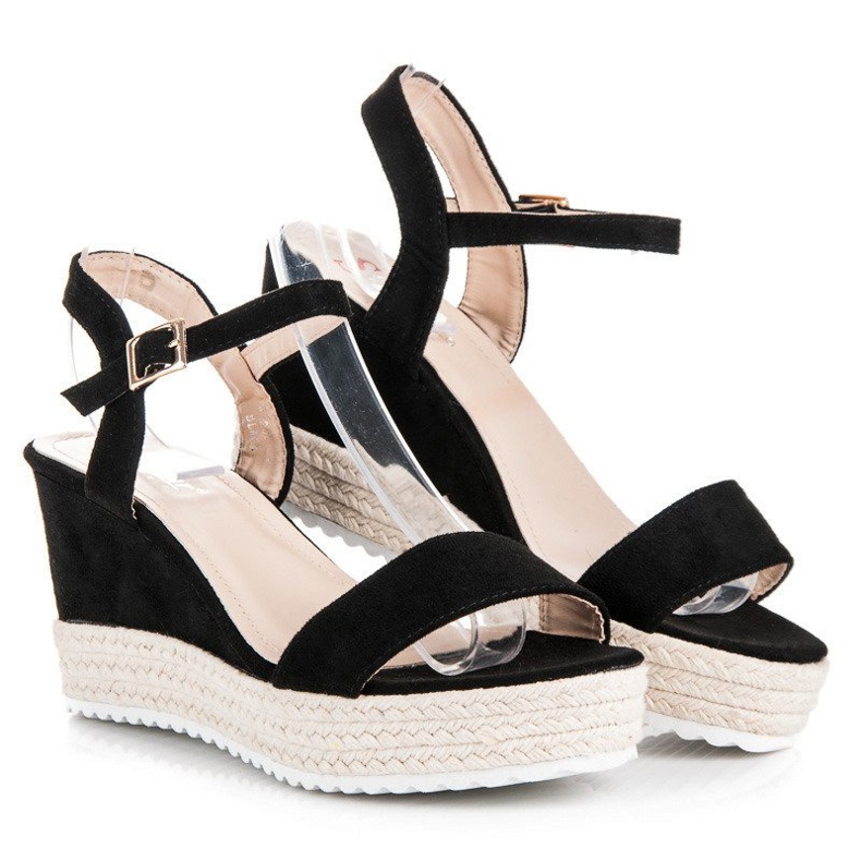 Seastar Klínové espadrilkové sandály černý 1