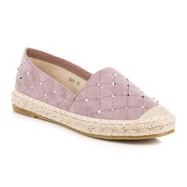 Coura Prošívané semišové espadrilky fialová 1