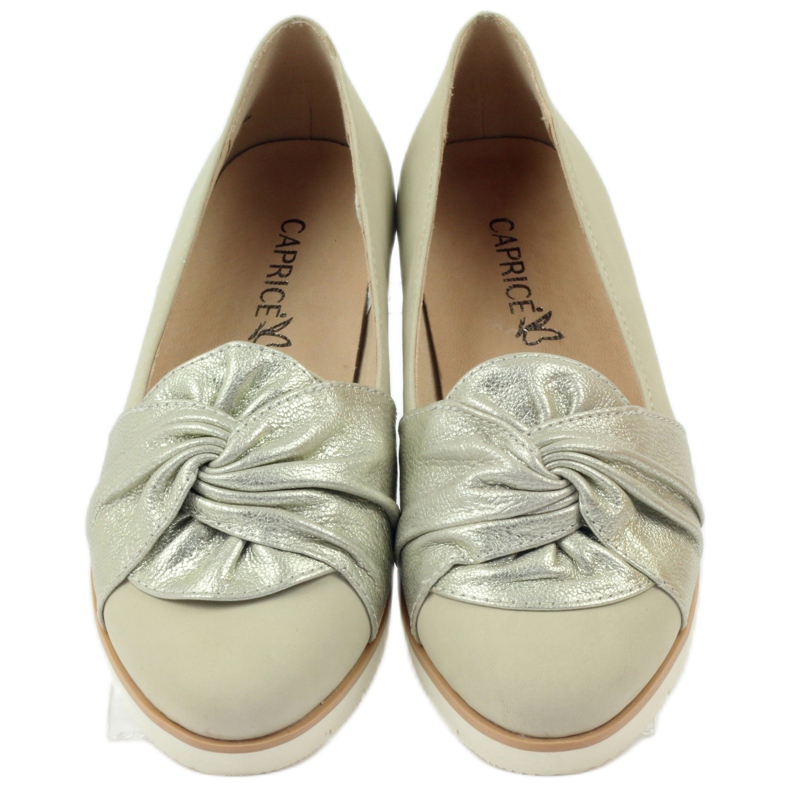 Caprice lodičky polobotky dámské boty 24607 béžový zlatý 4