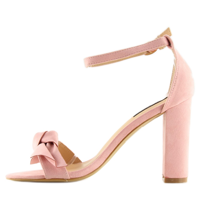 Růžové sandály na vysokém podpatku 118-11 růžové růžový 1