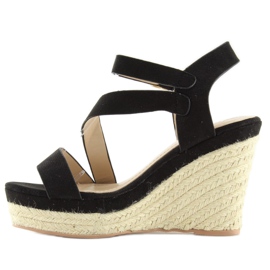 Černé espadrilky na klínech, černé 333-8 Black černý 1