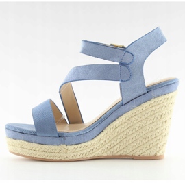 Modré espadrilky na klínech, modré 333-8 Modré modrý 1