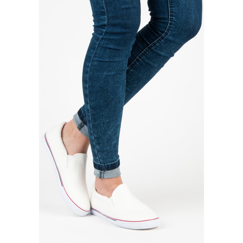 Hasby Látkové slipony bílý 1