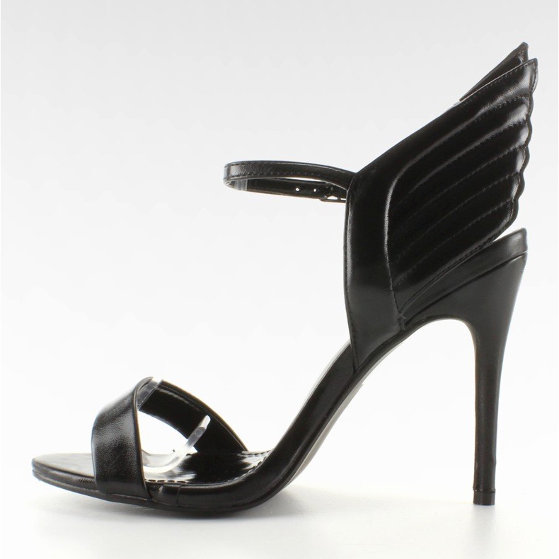 Sandály na jehlici s křidélky LT65 Black černá 2