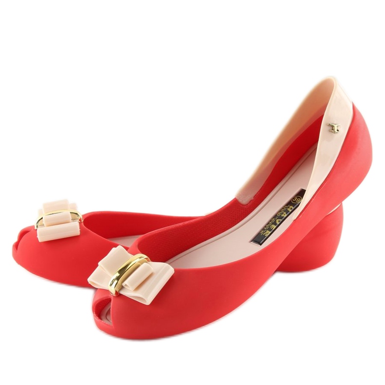 Baleríny meliski červené KM98 ČERVENÉ / D.BEIGE 1