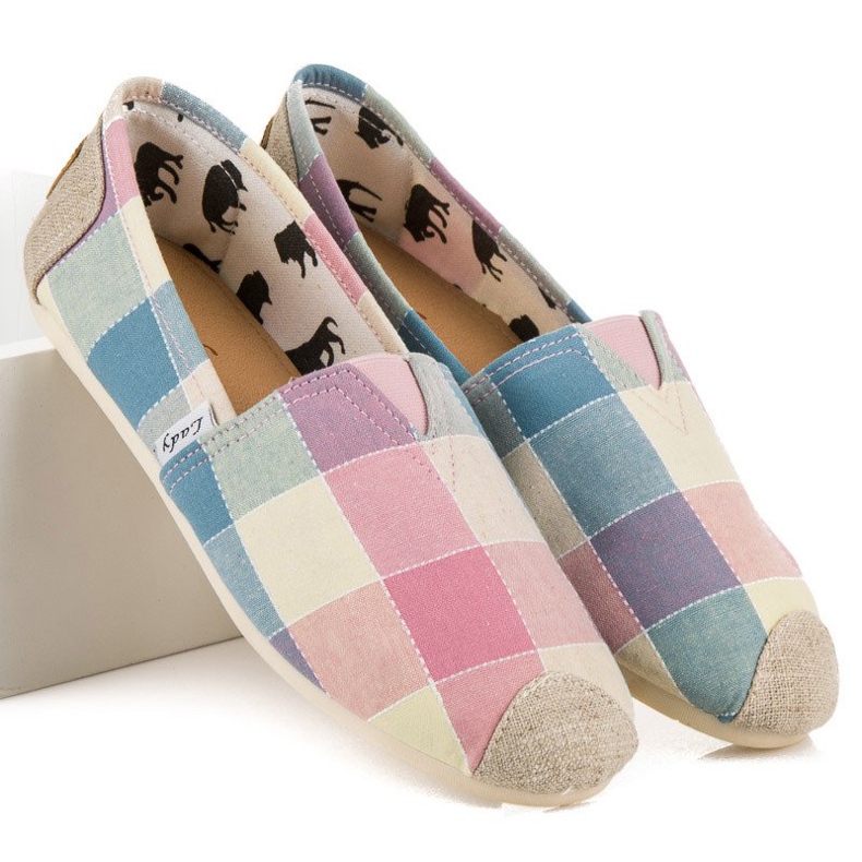 L. Day Pohodlné kostkované espadrilky vícebarevný 1