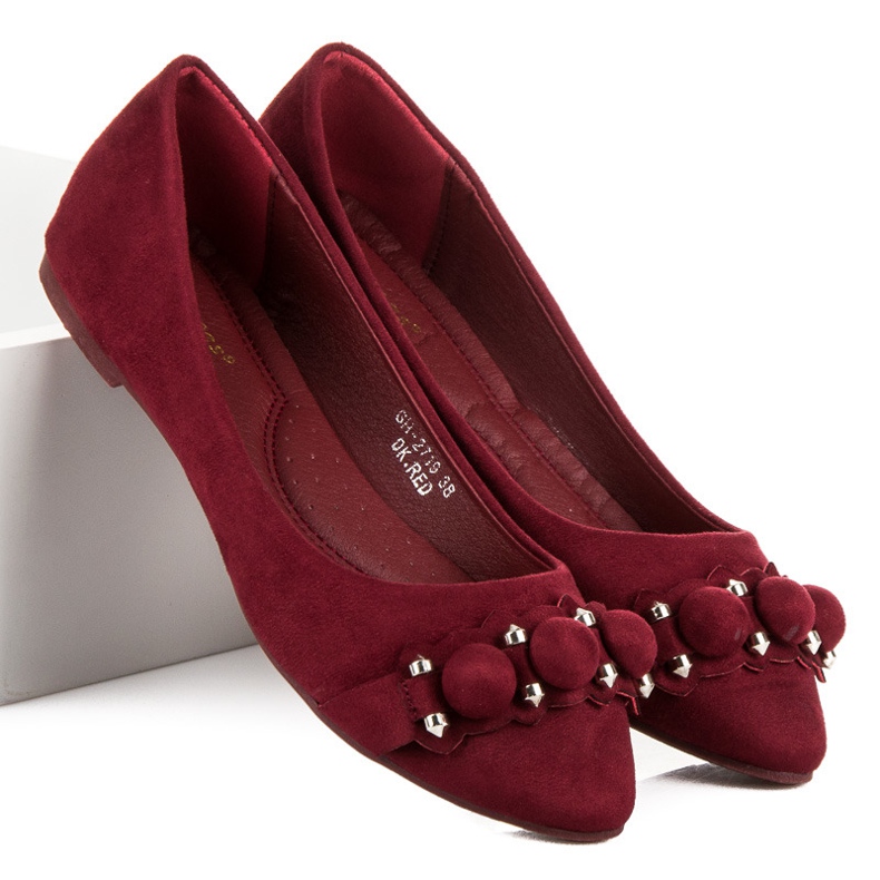 Ideal Shoes Stylové kaštanové baleríny červený 2