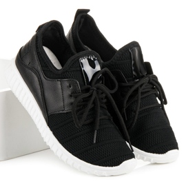 Černé nazouvací tenisky černá 1