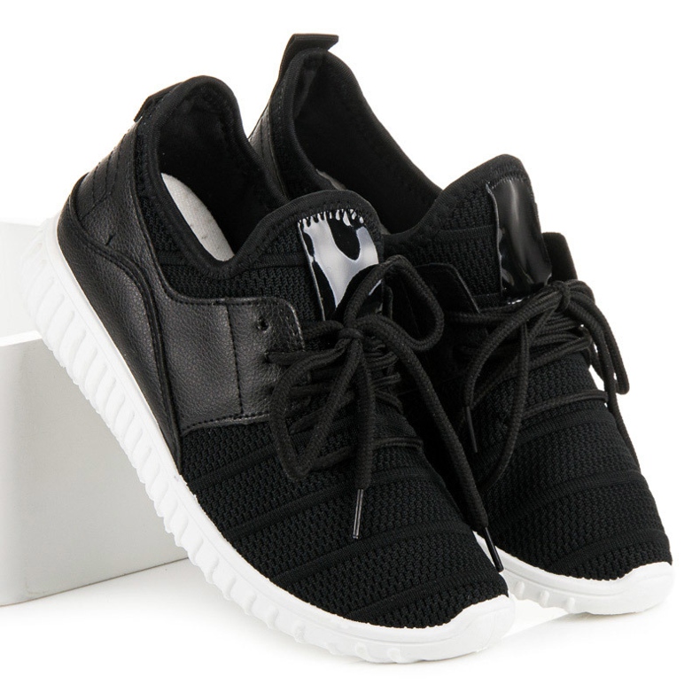 Černé nazouvací tenisky černý 1