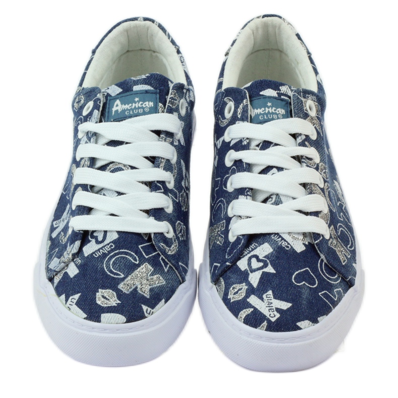 American Club Americké třpytivé džínové tenisky námořnická modrá 4