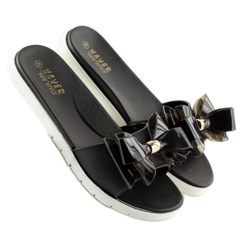 Černé pantofle KM118 Black Meliski černý 2