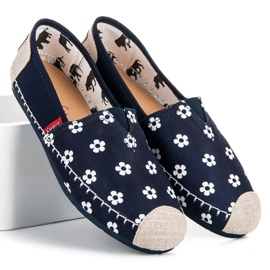 L. Day Navy Espadrilky V Květinách modrý 1