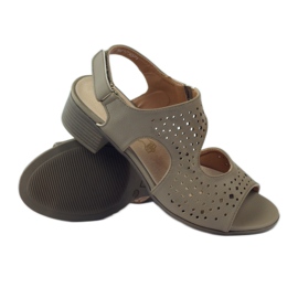 M.Daszyński Kožené sandály Daszyński béžové béžový 3