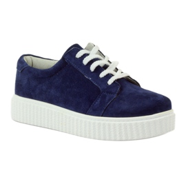 Kožené boty Creepers Filippo 036 námořnická modř 1