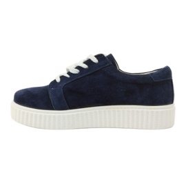 Kožené boty Creepers Filippo 036 námořnická modrá 2