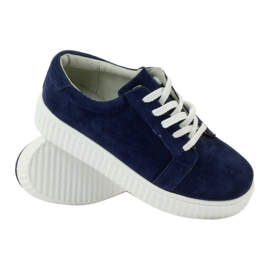 Kožené boty Creepers Filippo 036 námořnická modř 3
