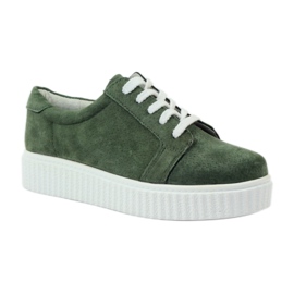 Kožené boty Creepers Filippo 036 zelený 1