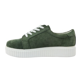 Kožené boty Creepers Filippo 036 zelený 2
