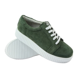 Kožené boty Creepers Filippo 036 zelený 3
