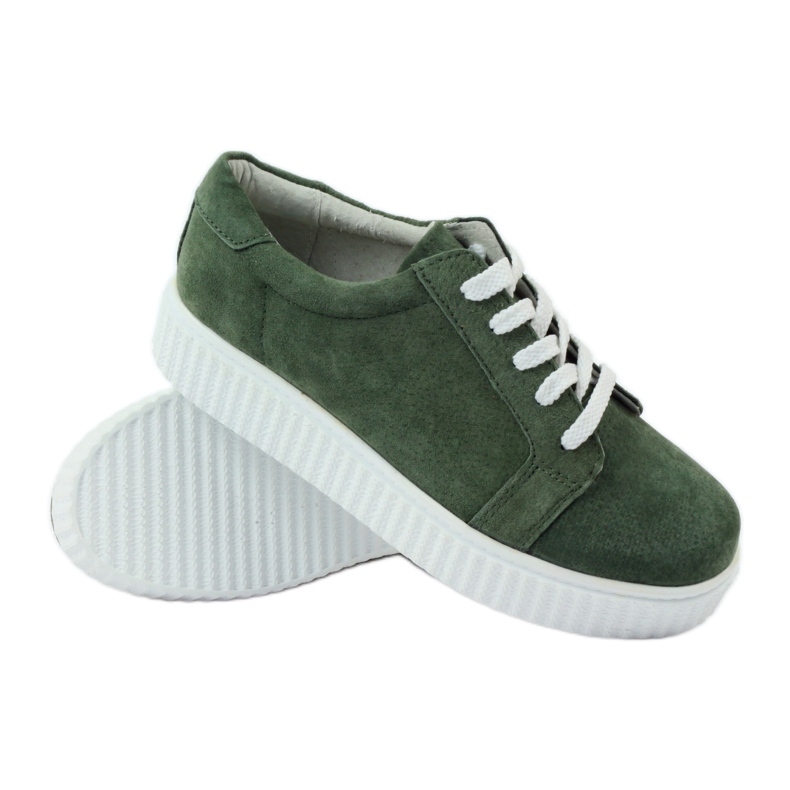 Kožené boty Creepers Filippo 036 zelený 3