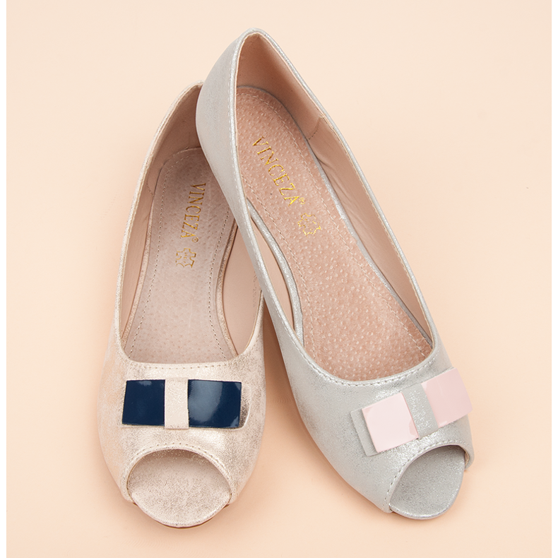 Baleríny vinceza s otevřenou špičkou šedá 1